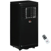 HOMCOM 10000 BTU Portable Air Conditioner Fan w/ Remote for Rooms Up to 441 Sq. Ft., Evaporative Cooler AC Unit Black(m-11)