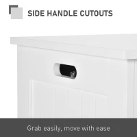 HOMCOM Large Storage Box Storage Trunk Cabinet Container with Lid and 2 Safety Hinges, White(m-5)