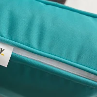 Outsunny 2 PCS Patio Wicker Ottoman Set, Square Outdoor PE Rattan Footrest with Removable Cushion for Backyard, Sky Blue(m-10)