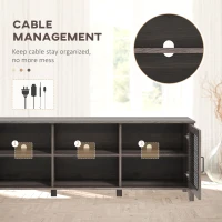 HOMCOM Industrial TV Cabinet Stand for TVs up to 65", Entertainment Center with Mesh Doors and  Shelves for Living Room, Brown(m-5)