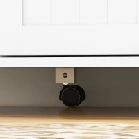 HOMCOM Kitchen Island with Drop Leaf, Rolling Kitchen Cart on Wheels with 3 Drawers, 2 Cabinets, Natural Wood Top, Spice Rack and Towel Rack, White(m-9)