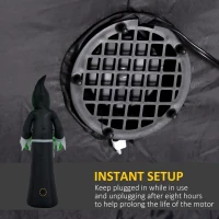 HOMCOM 8ft Inflatable Halloween Mirror Face Ghost, Blow Up LED Display for Garden Indoor Outdoor(m-6)