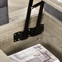 HOMCOM Modern Lift Top Coffee Table with Hidden Storage Compartment and Metal Frame, Convertible Console Tea Desk for Living Room, Grey(m-9)