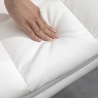 HOMCOM Executive Office Chair with Footrest and Lumbar Support, PU Leather Desk Chair, Ergonomic, Reclining and Swivel, White(m-9)