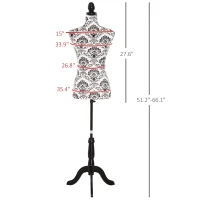 HOMCOM Adjustable Female Dress Form Fashion Mannequin Torso Clothes Display Dressmaker Stand with Base(m-3)