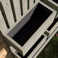 Outsunny 5 Box Raised Garden Bed w/ Trellis for Climbing Plants, Wall-Mounted Wood Planters w/ Drainage Holes, Gray(m-9)