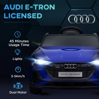 Aosom 2V Kids Electric Ride On Car, Licensed Audi E-tron with Seat, Remote, Dark Blue(m-7)
