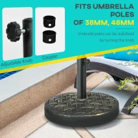 Outsunny 40lbs. Concrete Umbrella Base with Rattan Effect, Heavy Duty Parasol Stand for Outdoor Patio Umbrella, Bronze(m-4)