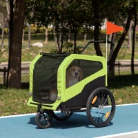 Aosom 2-in-1 Dog Bike Trailer for Large Dogs, Green(m-8)