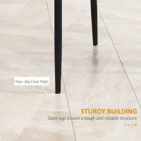 HOMCOM Dining Chairs Set of 4, Modern Accent Chair with High Back, Upholstery Faux Leather and Steel Legs for Living Room, Kitchen, Black(m-7)