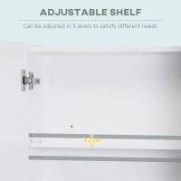 kleankin Wall Mounted Bathroom Medicine Cabinet with Mirror and Adjustable Shelves, White(m-6)