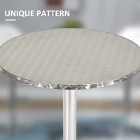 HOMCOM  Bar Table Aluminum Home Pub Indoor Outdoor Patio Use Adjustable Height Silver(m-6)