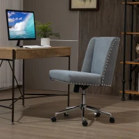 Vinsetto Mid Back Home Office Chair, Task Chair with Tilt, 360° Swivel, Padded Desk Chair with Adjustable Height, Grey(m-2)
