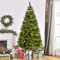 HOMCOM 7 FT Christmas Tree Artificial Pine Tree Christmas Decoration 505 Branches Green