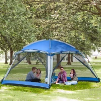 Outsunny 12' x 12' Screen House Room, 8 Person Camping Tent w/ Carry Bag and 4 Mesh Walls for Hiking, Backpacking, and Traveling, Easy Set Up, Royal Blue(m-2)