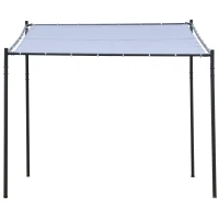 Outsunny 9' x 10' Outdoor Pergola with Canopy, Patio Sun Shade Shelter Grill Gazebo, for Garden, Backyard, Lawn, Poolside, Gray(m-11)
