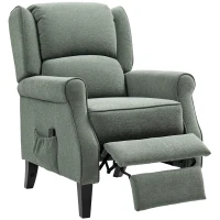 HOMCOM Push Back Recliner Chair, Vibration Massage Recliner for Living Room with Extendable Footrest, Remote, Dark Green(m-2)