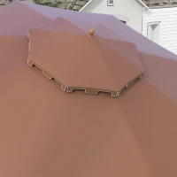 Outsunny 8.8' Patio Umbrella with Push Button Tilt and Crank, Brown(m-9)