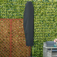 Outsunny Waterproof Patio Umbrella Cover, 300D Banana Parasol Protector with Zipper for Outdoor Garden, Patio, Dark Grey(m-1)