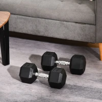 Soozier 2 x 40lbs Hex Dumbbell Set of 2, Rubber Weights Exercise Fitness Dumbbell with Non-Slip Handles, Anti-roll, for Women or Men Home Gym Workout(m-2)