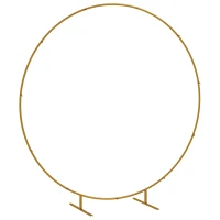 Outsunny 6.6FT Gold Backdrop Stand, Round Metal Wedding Arch for Birthday Party, Bridal Shower, Graduation, Ceremony(m-11)