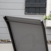 Outsunny Set of 4 Outdoor Dining Chairs, Heavy Duty Stackable Patio Dining Set with Armrests for Balcony Garden, Dark Grey(m-7)