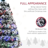HOMCOM 3ft Pre-Lit LED Optical Fiber Christmas Tree w/ Stand(m-5)