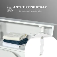 kleankin Over The Toilet Storage, Bathroom Organizer with Adjustable Inner Shelf, and Door Cabinet, White(m-6)