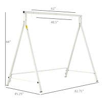 Outsunny Metal Porch Swing Stand, Heavy Duty Swing Frame, Hanging Chair Stand Only, 528 LBS Weight Capacity, for Backyard, Patio, Lawn, Playground, White(m-3)