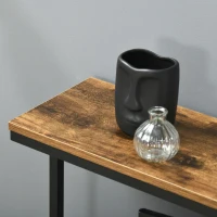 HOMCOM 59" Computer Desk with Storage Shelves, Study Writing Table for Home Office, Industrial Modern Workstation, Rustic Brown(m-9)