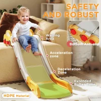 Qaba Extra Length Toddler Slide for Bed, Sofa, Easy to Assemble, Yellow(m-5)