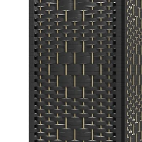 HOMCOM 6 Panel Folding Room Divider Portable Privacy Screen Wave Fiber Room Partition for Home Office Black(m-8)
