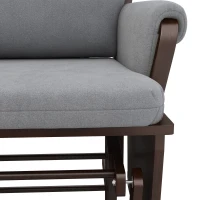 HOMCOM Rocking Chair Set with Ottoman, Nursery Glider Rocker with Footrest, Padded Cushion Seating and Wood Base, Dark Gray(m-7)