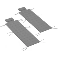 Outsunny Foldable Chaise Lounge Cushion Set of 2, Outdoor Lounge Chair Cushion Set, UPF50+ 230gsm Olefin, 80" x 26" Charcoal Gray(m-1)