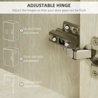 HOMCOM Sideboard Buffet Cabinet, Kitchen Cabinet, Accent Cabinet with Double Doors, Adjustable Shelves and Wood Legs for Living Room, Natural(m-7)