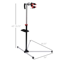 HOMCOM 47" To 75" Adjustable Bike Repair Stand Tool Tray Bicycle Cycle Rack Work(m-3)