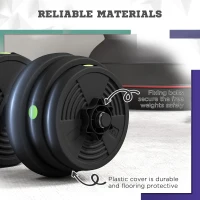 Soozier 55LBS 2-in-1 Adjustable Barbell & Dumbbells Set, Weights Set with Non-slip Handles for Men and Women Home Gym Training(m-7)