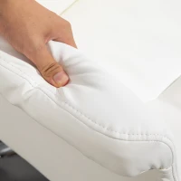 HOMCOM PU Leather Executive Office Chair, Ergonomic and Reclining Office Desk Chair with Footrest, White(m-9)