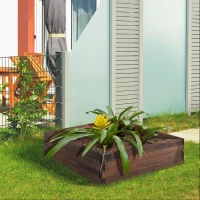 Outsunny Garden Raised Bed Wooden Planter Box Outdoor Grow Containers For Outdoor Patio Plant Flower Vegetable(m-8)
