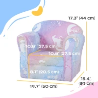 Qaba Toddler Chair with Luminous Fairy Design, Wooden Frame, for 18-36 Months, Multicolour(m-3)