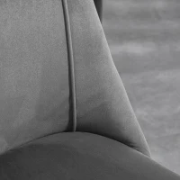 HOMCOM Upholstered Dining Chairs Set of 4, Velvet Accent Chair with Back and Wood-grain Steel Leg for Kitchen, Dark Grey(m-10)