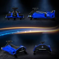 Aosom 12V Electric Drifting Go Kart w/ Slow Start, Music, Lights, Blue(m-8)