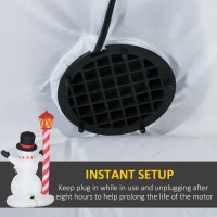 HOMCOM 7ft Christmas Inflatables Outdoor Decorationss Decorations Snowman with Street Light, Blow-Up LED Christmas Decor(m-6)