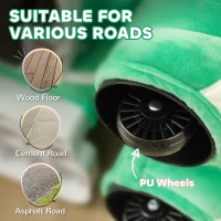 Qaba Battery Powered Ride on Toy, 6V Ride on Horse with Music Forward, PU Wheels, for 18-36 Months, Green(m-7)