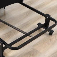 HOMCOM Rollaway Bed, Folding Bed with 3.25" Mattress, Portable Foldable Guest Bed with Adjustable Backrest, and Metal Frame on Wheels, Dark Grey(m-9)