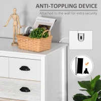 HOMCOM 5 Drawer Dresser for Bedroom, Chest of Drawers with Table Top, Clothes Closet for Living Room, Multi-Color(m-5)