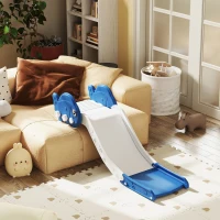Qaba Toddler Couch Slide for Bed, Sofa, Stairs, Easy Assemble & Storage, for 18-48 Months, Blue(m-9)