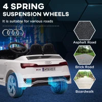 Qaba 12V Battery Powered Kids Electric Car, Audi Q8 etron Sportback Licensed Ride on Car w/ Remote Control, White(m-9)