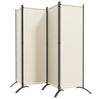 Outsunny Folding Room Divider, Privacy Screen for Patio Backyard Pool Hot Tub, 5.6FT Tall, Cream White(m-2)