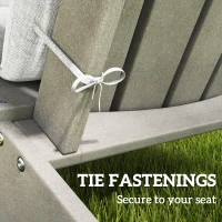 Outsunny Set of 2 Patio Chair Cushions, High Back Adirondack Chair Cushion with Ties, High-Density Foam, Light Grey(m-6)